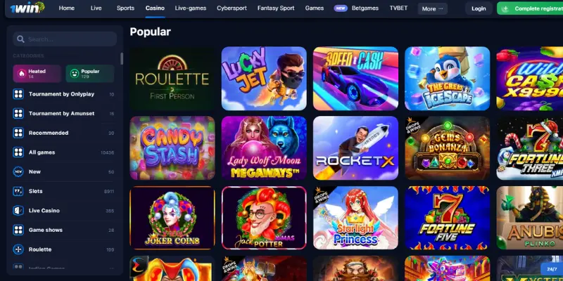 Jogos online Casino 1win