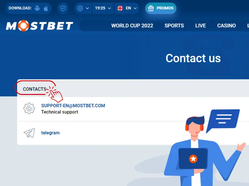 Support in Mostbet casino