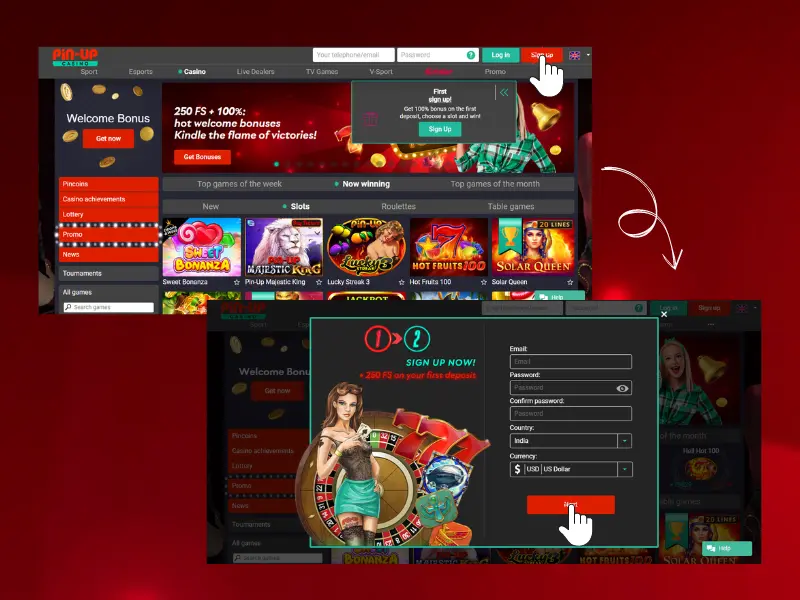 pin up casino sign-up process