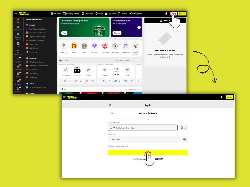 Parimatch Casino Login Process