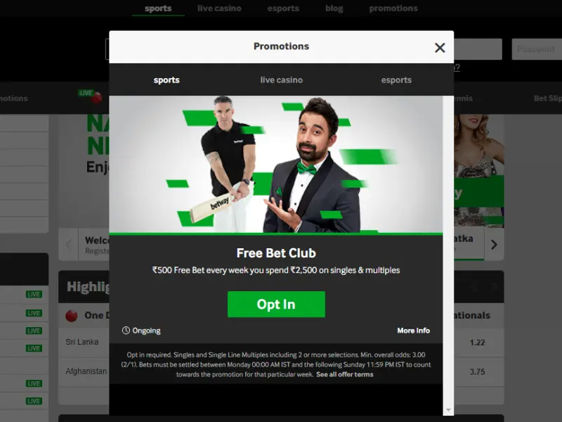 Betway casino bonuses