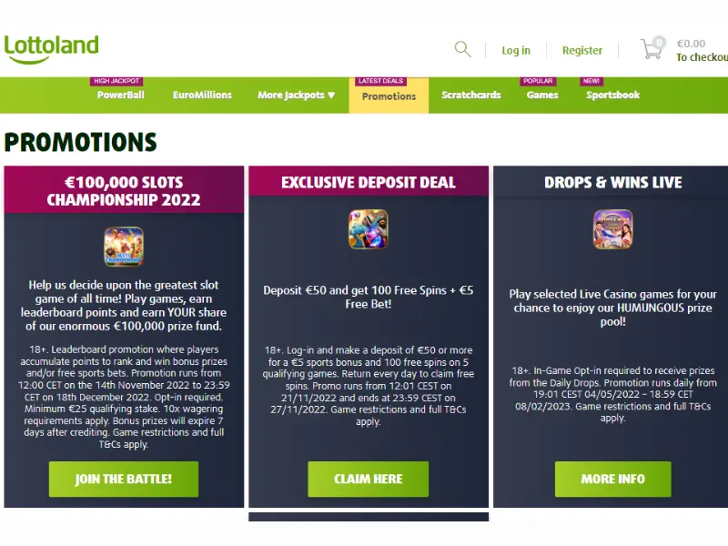 Bonuses in Casino Lottoland